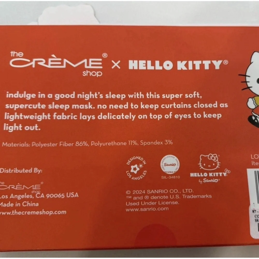 Creme Shop X Hello Kitty Halloween Sleep Mask Limited Edition Orange Candy